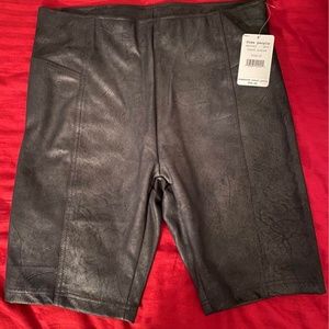 Free People Black Faux-Suede Biker Shorts BNWT